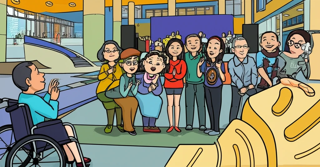 본론2 이미지 1: 문화시설을 이용하는 다양한 사람들